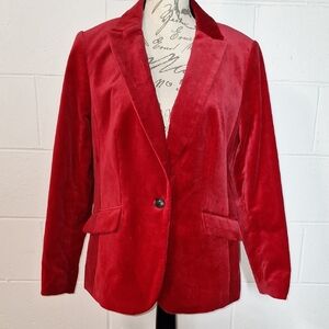 Talbots Rich Red Velvet Blazer
